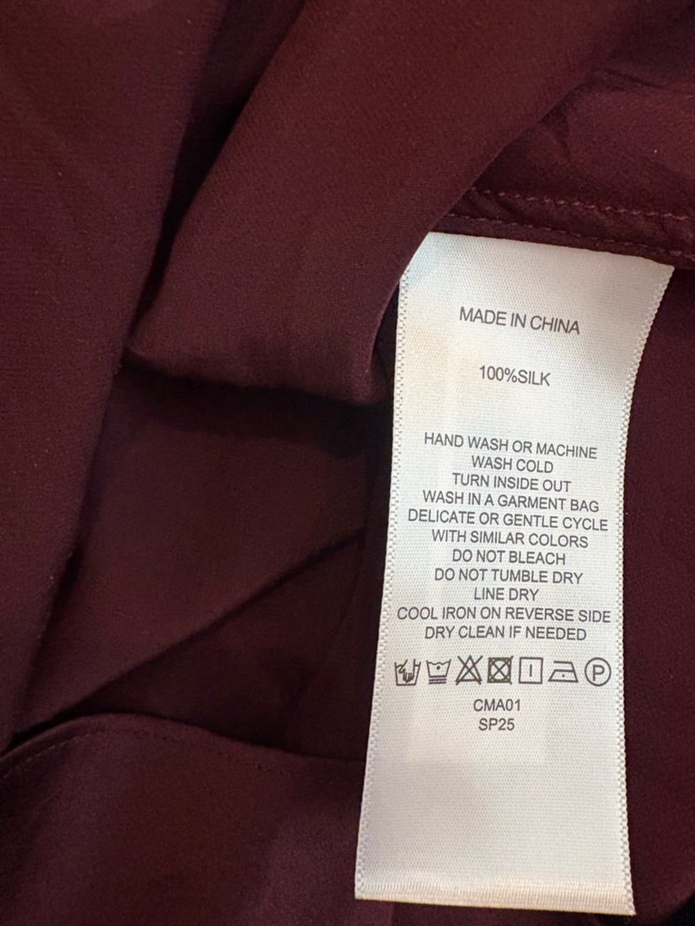 Quince 100% Washable Silk Long Sleeve Mini Dress Wine Red Size S - Picture 5 of 5